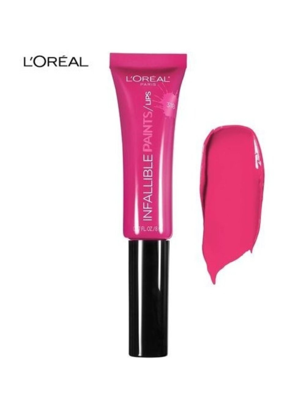 LOREAL Infalliable Paints 318 Fearless Fuchsia Lip Paint NEW